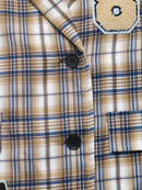 Number 87 Plaid Long Sleeve Blazer