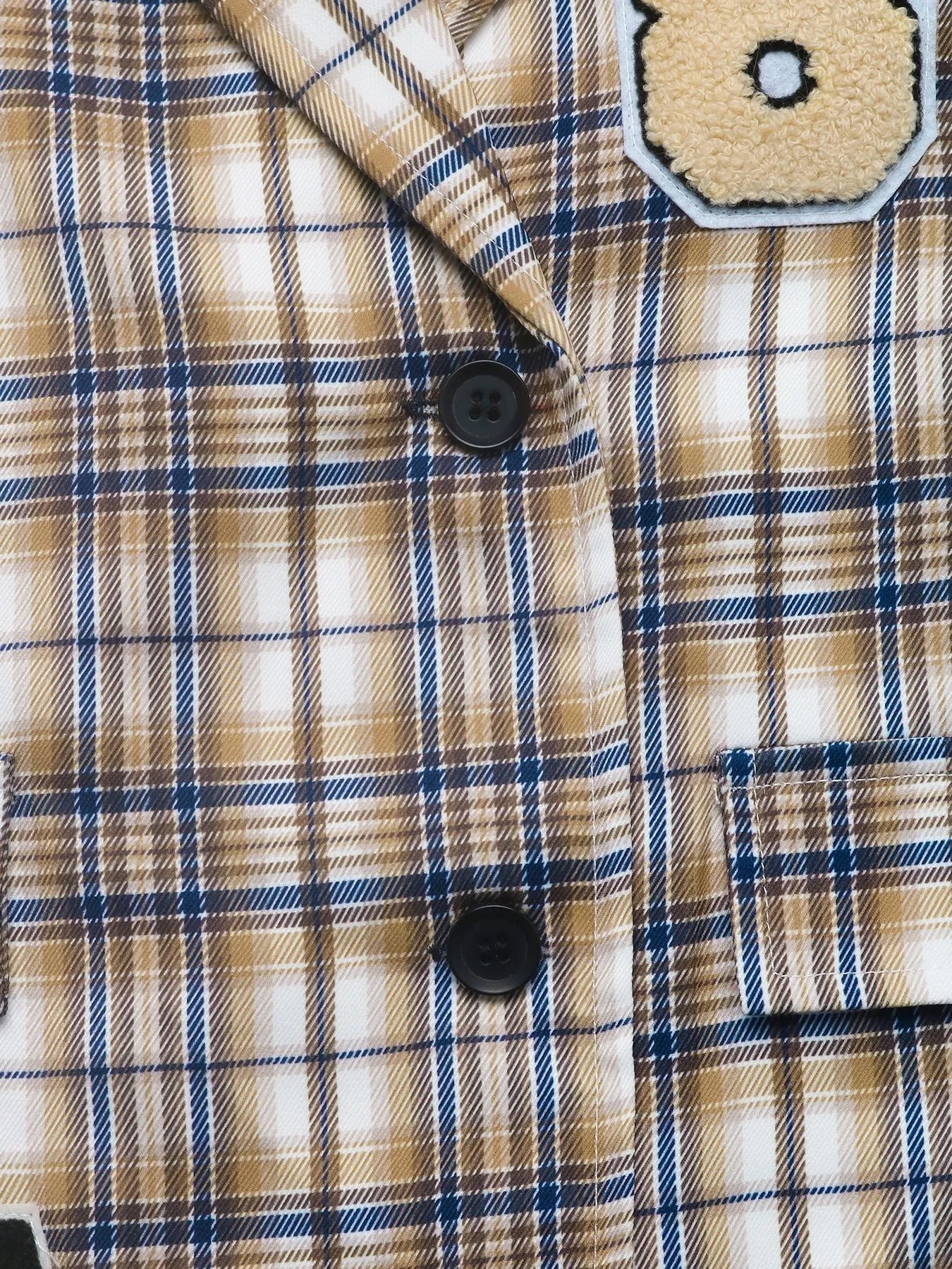 Number 87 Plaid Long Sleeve Blazer