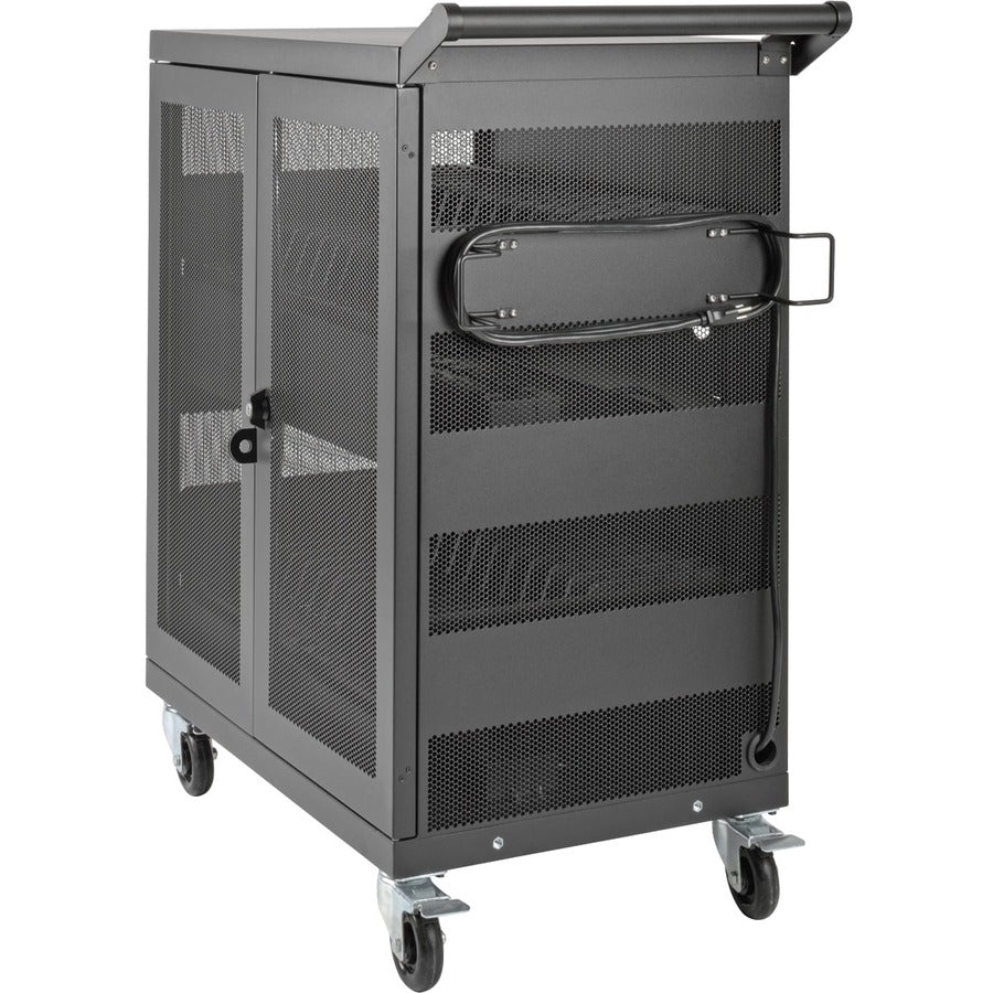 Eaton Tripp Lite 32-Outlet Locking Charging Cart with Mobility for Chromebooks & Laptops