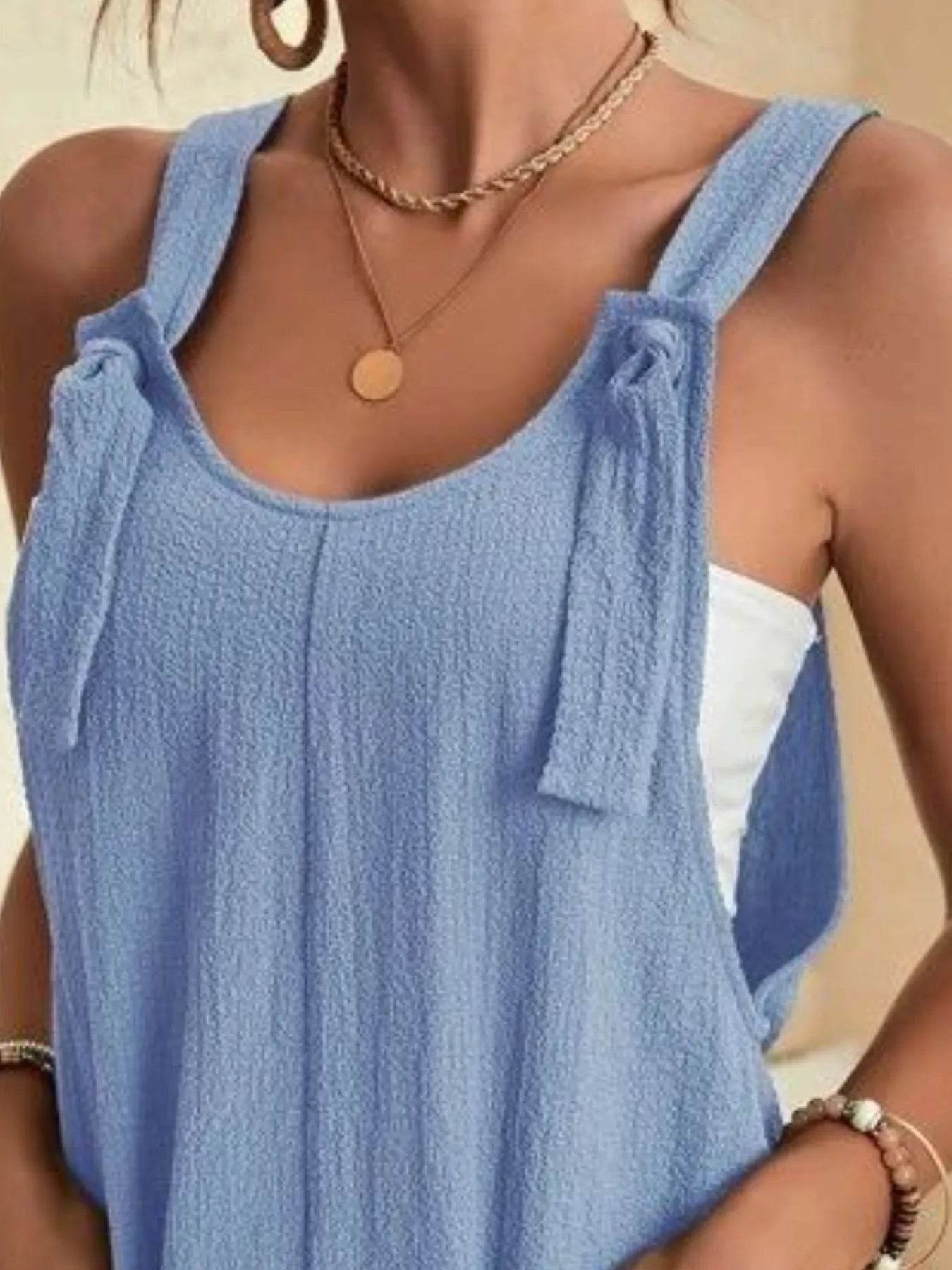 Full Size Knot Strap Romper with Pockets Plus Size - Store 42