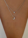 Elegant Double Layer Star And Moon Pendant Necklace - Celestial Gold-Plated Jewelry - Store 42