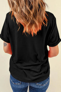 Slightly Stretchy Graphic Round Neck T-Shirt for Women - Short Sleeve Comfort Top - Store 42