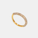 18K Gold-Plated Inlaid Zircon Ring White