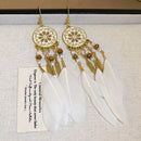 18K Gold-Plated Stainless Steel Dangle Earrings White onesize