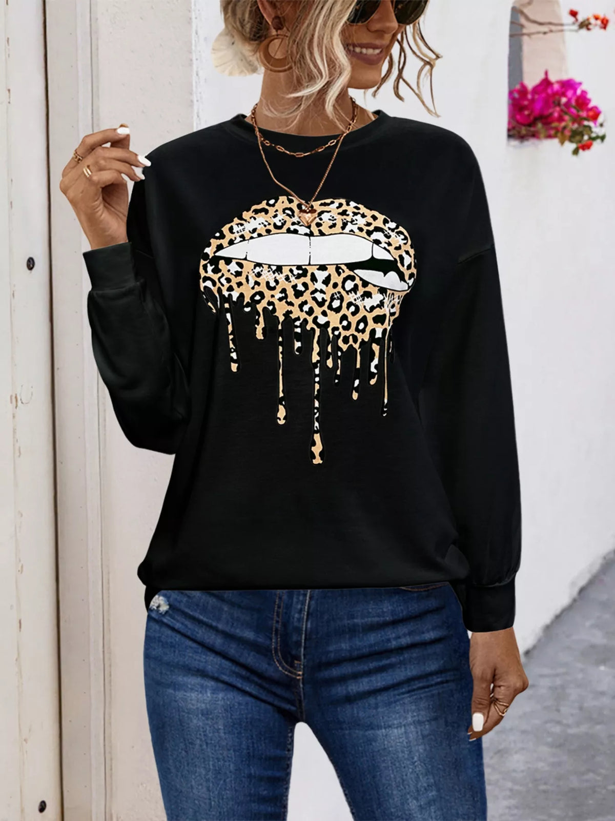 Black/Leopard / S