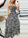 Full Size Leopard Print Spaghetti Strap Maxi Dress Plus Size - Store 42
