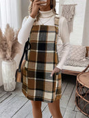 Plaid Square Neck Mini Dress