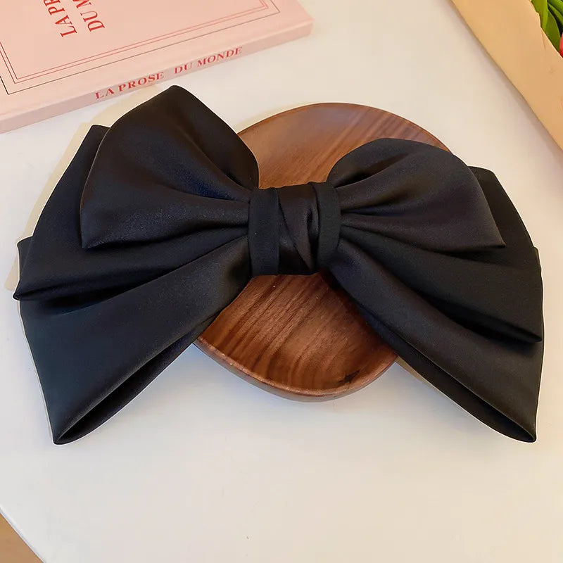 Bow Cloth Hair Clip Black One Size