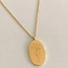 18K Gold-Plated Engraved Pendant Necklace style three One Size