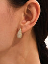 Elegant 18K Gold-Plated Stainless Steel Teardrop Earrings with Zircon Inlay - Store 42