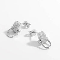 Elegant 925 Sterling Silver Zircon Earrings with Platinum-Plated Finish – Stylish Accessories - Store 42