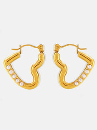 Elegant 18K Gold-Plated Stainless Steel Heart Earrings with Rhinestones - Trendy Jewelry Accessory - Store 42