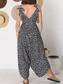 Full Size Leopard Print V-Neck Wide Leg Jumpsuit Plus Size - Store 42