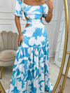 Full Size Cutout Off-Shoulder Printed Maxi Dress Plus Size - Store 42