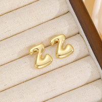 18K Gold-Plated Bubble Letter Stud Earrings - Unique, Dainty & Lightweight for Everyday Wear - Store 42
