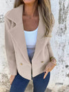 Full Size Double-Breasted Lapel Collar Blazer Plus Size - Store 42