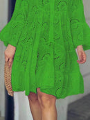 Full Size Eyelet Ruffled Hem Tiered Dress Plus Size - Store 42