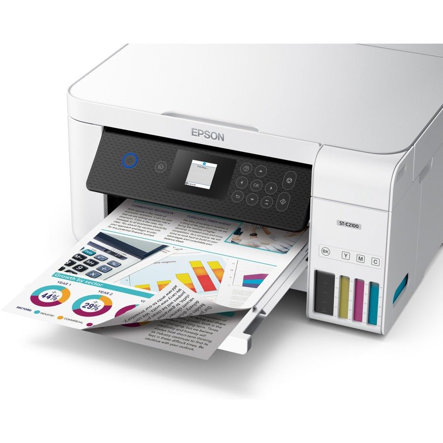 Epson WorkForce ST - C2100 WiFi Supertank Color Printer, 5200 Pages, Fast Printing & 2 - Sided Printing - Store 42