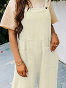 Full Size Casual Wide Leg Textured Overalls Plus Size