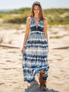 Tie-Dye Halter Neck Dress Sky Blue