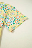 Floral Print Oversized T-Shirt with Round Neck - Soft Stretchy 95% Polyester Blend - Store 42