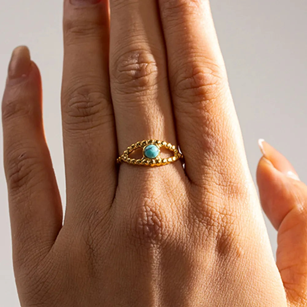 Turquoise Eye Design Ring