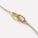 Elegant 18K Gold-Plated Interlocked Titanium Steel Necklace with Adjustable Chain - Store 42