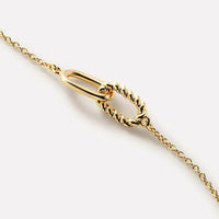 Elegant 18K Gold-Plated Interlocked Titanium Steel Necklace with Adjustable Chain - Store 42