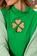 BiBi Ft Color Block Clover Cut Out Puff Sleeves Top - Store 42