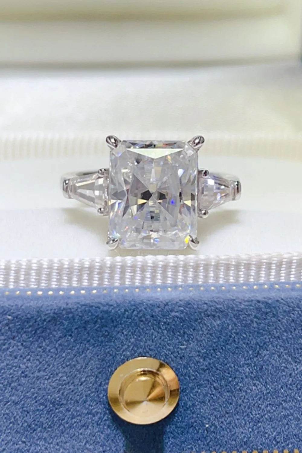 5 Carat Moissanite Ring in 925 Sterling Silver with Platinum Plate - Ethically Sourced Elegance