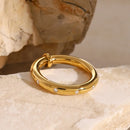 18K Gold-Plated Stainless Steel Rhinestone Ring