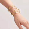 Elegant 18K Gold-Plated Titanium Steel Round Bracelet - Durable & Lightweight Design - Store 42