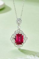 925 Sterling Silver Ruby Pendant Necklace