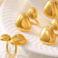 Elegant 18K Gold-Plated Irregular Bypass Ring for Unique Style and Durability - Store 42