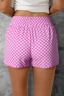 Smocked Elastic Waist Checkered Shorts