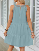Ruffled Hem Lace Sleeveless Dress