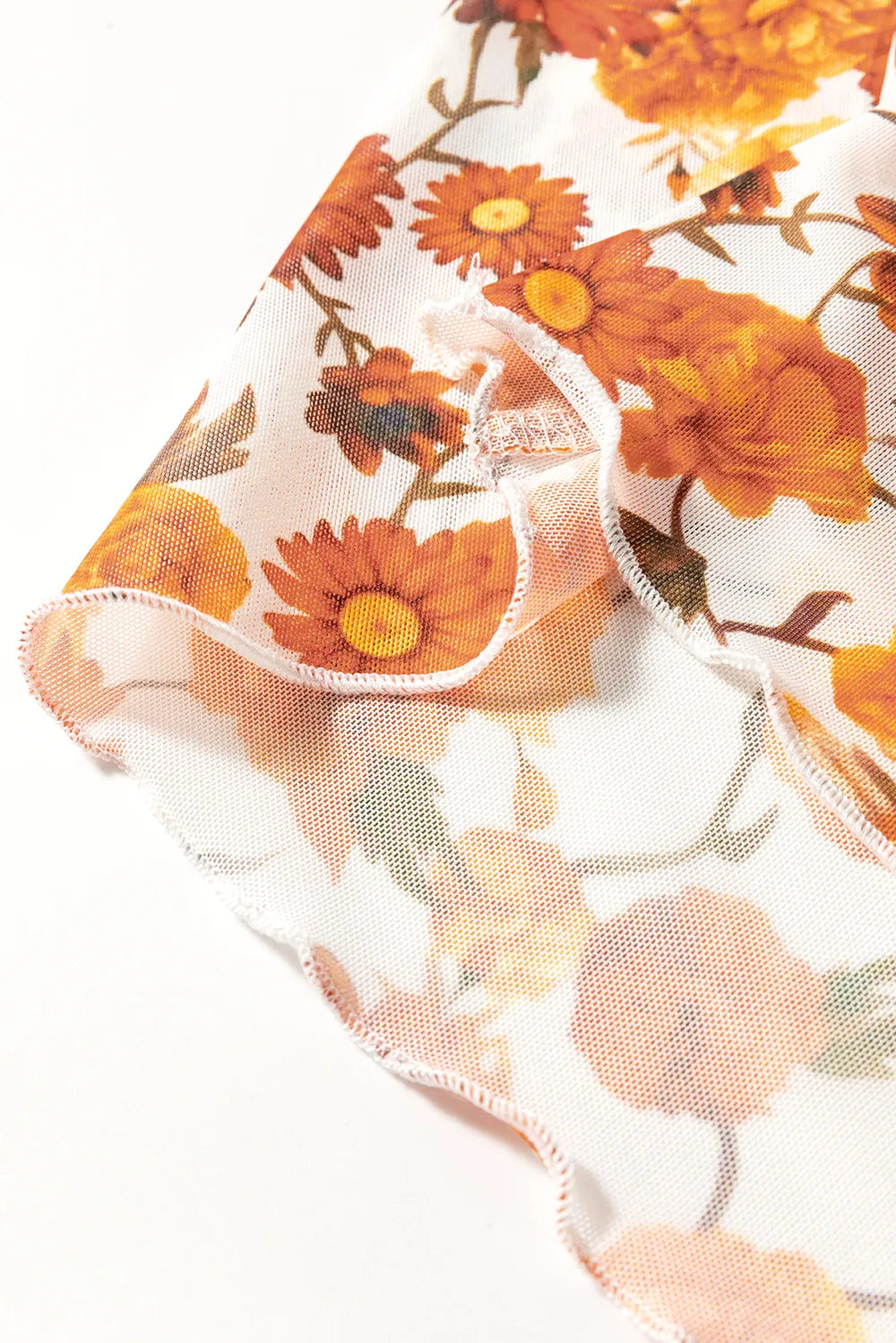 Printed Mock Neck Flare Sleeve Top
