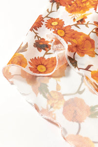 Printed Mock Neck Flare Sleeve Top