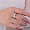 2 Carat Moissanite Zircon 925 Sterling Silver Ring Silver