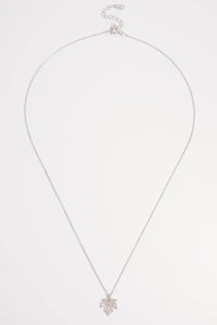 925 Sterling Silver Zircon Maple Leaf Necklace