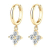 925 Sterling Silver Moissanite Hoop Drop Earrings Gold One Size