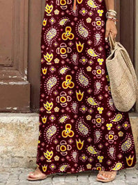 Full Size Printed V-Neck Short Sleeve Maxi Dress Plus Size - Store 42