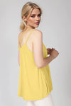 Basic Bae Bamboo Scoop Neck Double Spaghetti Straps Cami Light Yellow