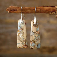 Elegant Copper Natural Stone Earrings - 1 Pair 18K Gold-Plated & Platinum-Plated Design - Store 42