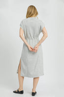 Umgee Side Slit Short Sleeve Midi Tee Dress
