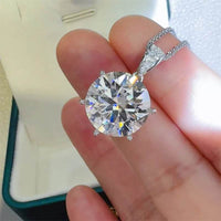 10 Carat Moissanite 925 Sterling Silver Pendant Necklace - Store 42
