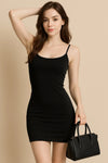 Scoop Neck Mini Cami Dress Black One Size