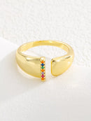 18K Gold-Plated Zircon Letter Ring I onesize