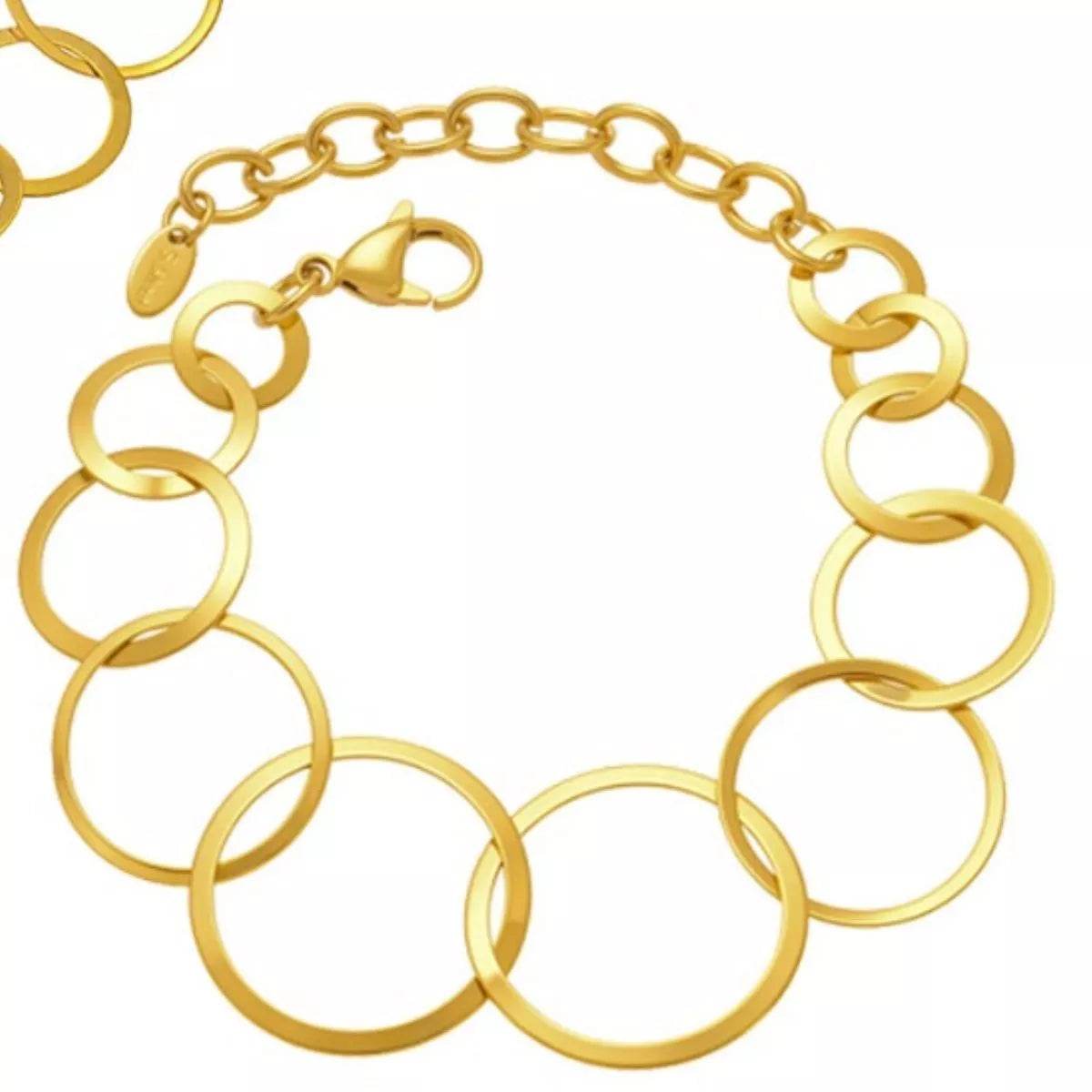 Elegant 18K Gold-Plated Titanium Steel Round Bracelet - Durable & Lightweight Design - Store 42