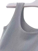Plus Size Ribbed Knit Scoop Neck Tank Top